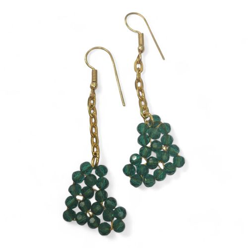 Beaded Crystal Hearts Jewellery teal jewelry making kit — DIY set with beads and instructions for creating handmade jewelry
