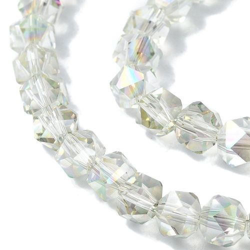 6mm crystal beads white smoke — faceted for jewelry making and beadwork