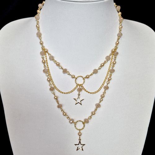 Seren Chain Necklaces Makes 3 golden sand necklace making kit — DIY set with beads and instructions for creating handmade jewelry