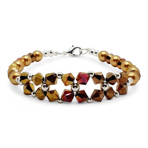 Bryony Bicone Bracelet Makes 5 golden bracelet making kit — DIY set with beads and instructions for creating handmade jewelry