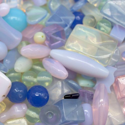 Opaline Coloured Glass Mixed Beads 200g Jumbo Bag 40mm for jewellery making