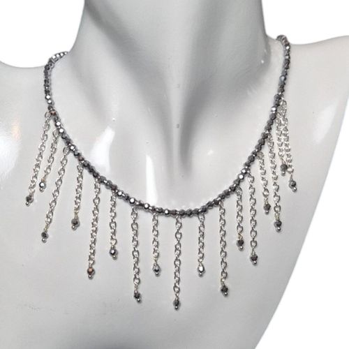 Lorraine Wrapped Loop Necklace silver plate necklace making kit — DIY set with beads and instructions for creating handmade jewelry