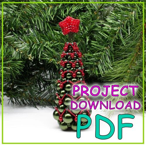 Large Beaded Christmas Tree Kit   PDF Download 16mm 65pcs for jewellery making