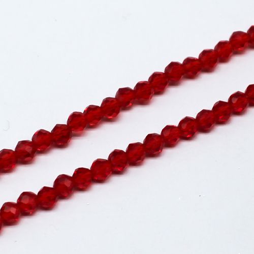 3mm crystal beads red — faceted for jewelry making and beadwork