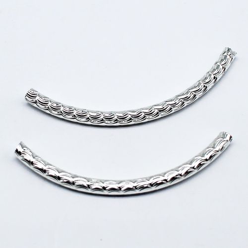 Spacer Curved Tube   45mm Silver 10pcs for jewellery making