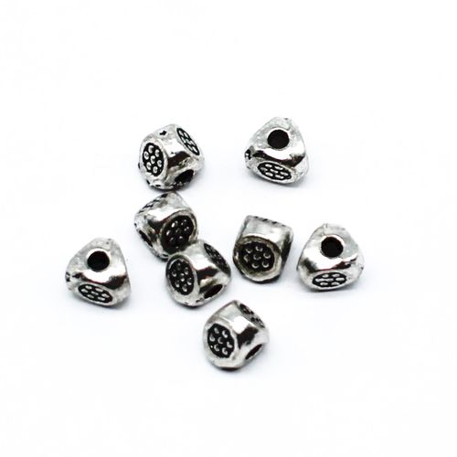 Antique Silver Bead   Triangle Tube 4mm 30pcs for jewellery making