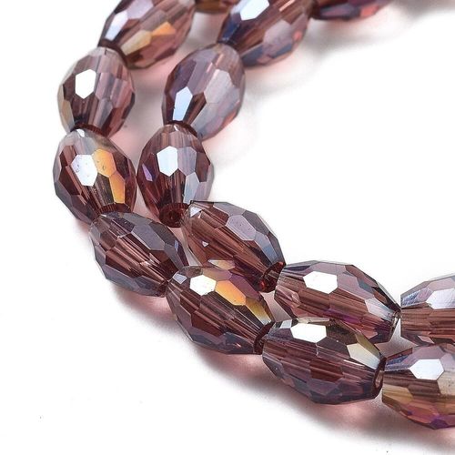 Crystal Rice Beads 8x6mm 50pcs   Amethyst for jewellery making