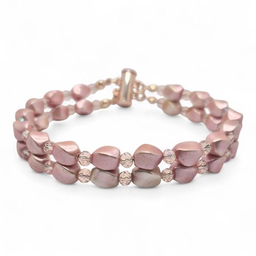 Magnetic Twist Bracelet pink bracelet making kit — DIY set with beads and instructions for creating handmade jewelry