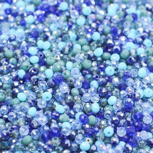 3.5mm crystal beads oceans mix, pack of 300 — faceted for jewelry making and beadwork