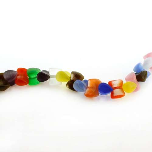 Cats Eye Beads - Heart & Heart 10mm - Mixed