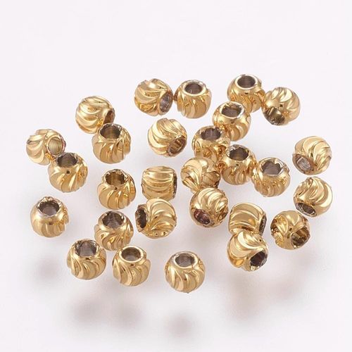 Brass Crescent Round Spacers 3mm Gold 30pcs for jewellery making