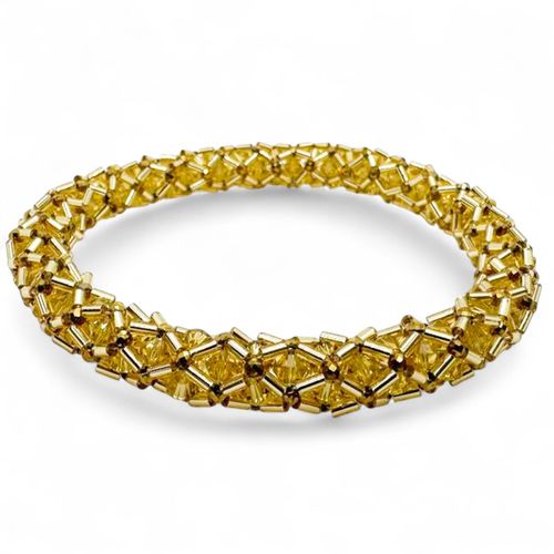 Harlequin Bangle gold jewelry making kit — DIY set with beads and instructions for creating handmade jewelry