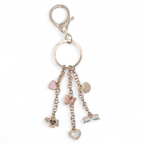 Colourful Bag Charm rose gold 1pc jewelry making kit — DIY set with beads and instructions for creating handmade jewelry