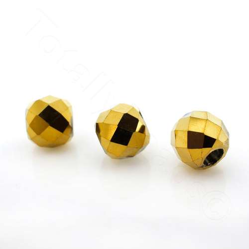 Crystal Large Hole Bead - Gold Plated 13mm