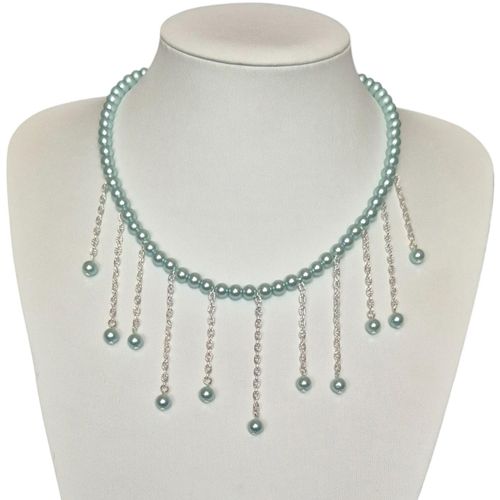 Shannan Drop Necklaces powder blue necklace making kit — DIY set with beads and instructions for creating handmade jewelry