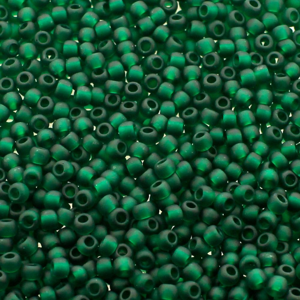 Toho Size 11 Seed Beads 10g - Trans Frost Green Emerald