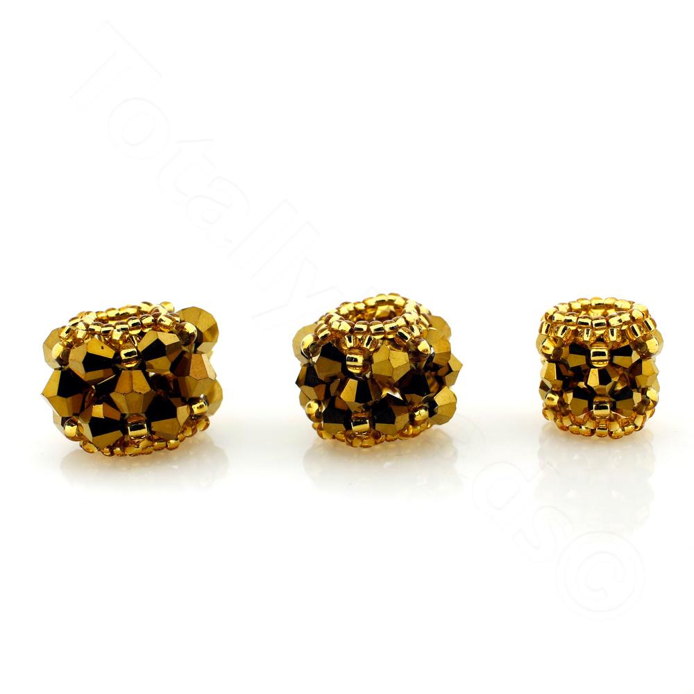Erudite Crystal Bicone Bead Pack gold jewelry making kit — DIY set with beads and instructions for creating handmade jewelry