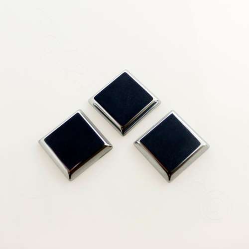 Hematite Cabochon Square 20x20mm - Silver