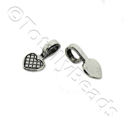 Tibetan Silver Bail - Small Heart