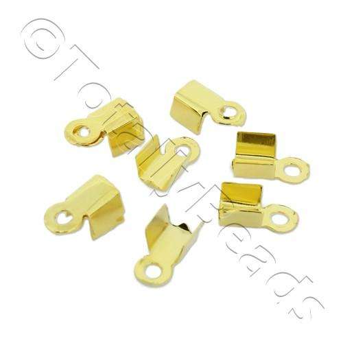 Cord Crimp - 3mm Short - Gold Plated