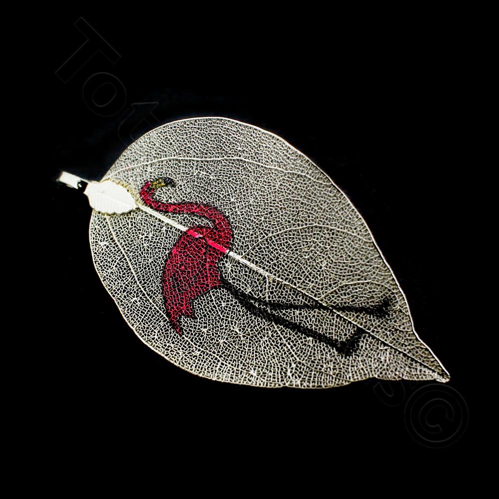 Electroplated Small Leaf - Silver Flamingo