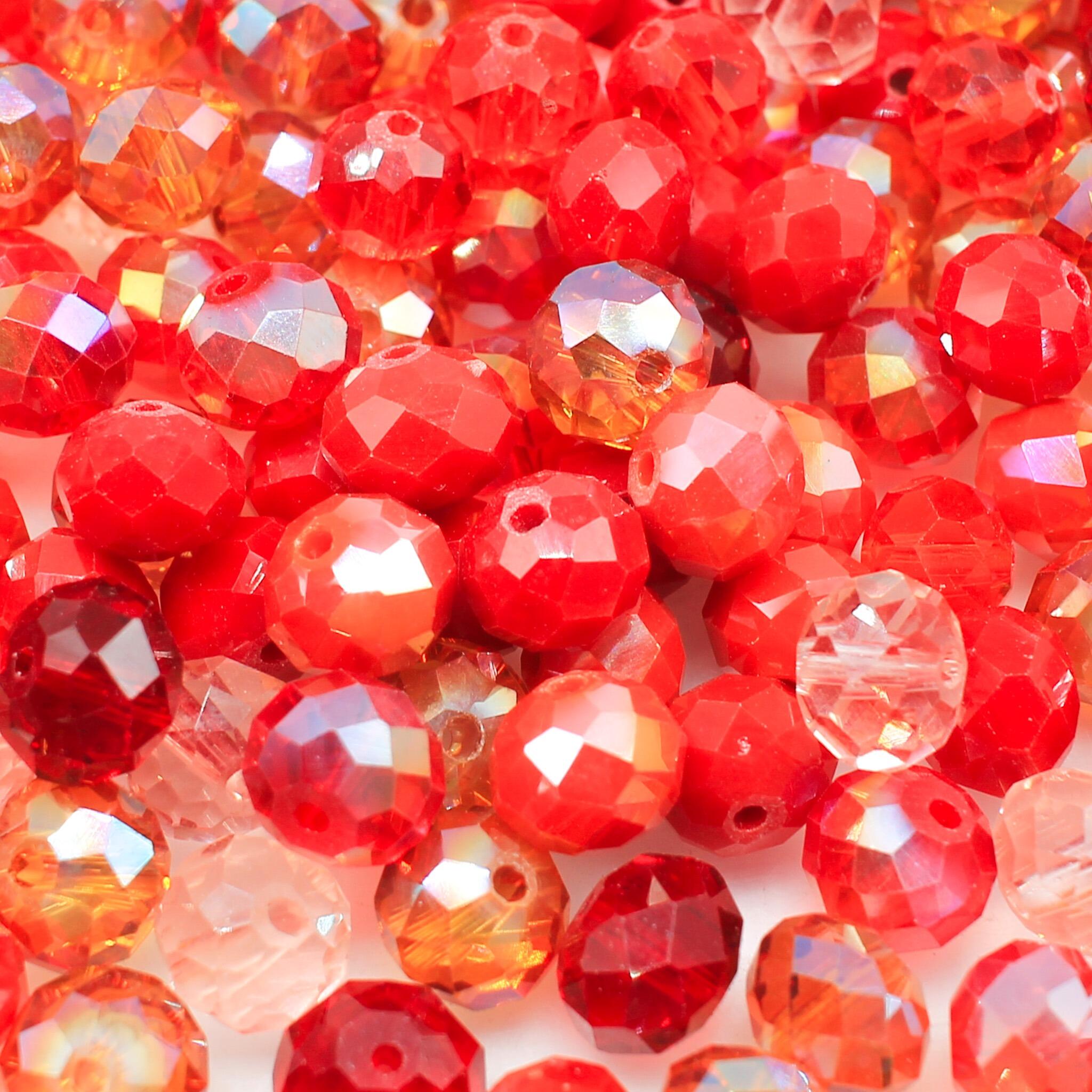 Crystal Rondelle Beads 8x10mm   Fire Mix 60pcs for jewellery making