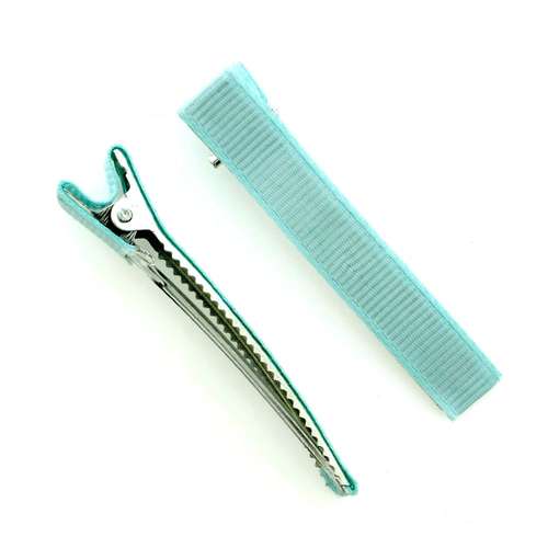 Hair Grip Fabric Covered - Light Aqua 1pc