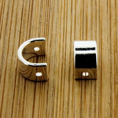 U Shaped Bead Frame - Silver Plated - Small 8mm 15pcs