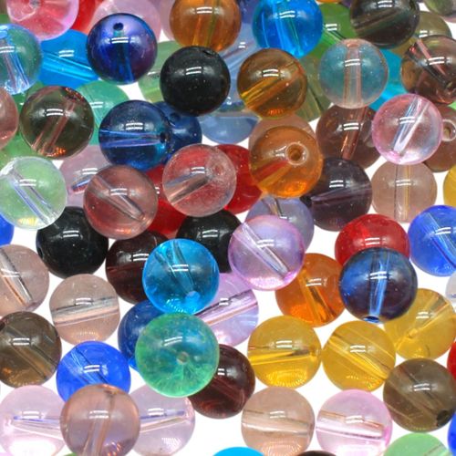 Glass Beads 10mm Round   Mixed Colours 70 Beads for jewellery making