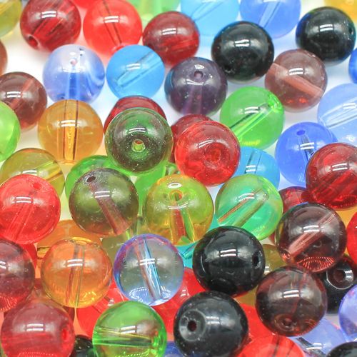 Glass Beads 12mm Round   Mixed Colours 60 Beads for jewellery making