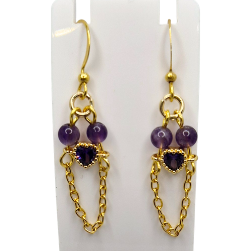 Angharad Heart Jewellery Set   Purple for jewellery making