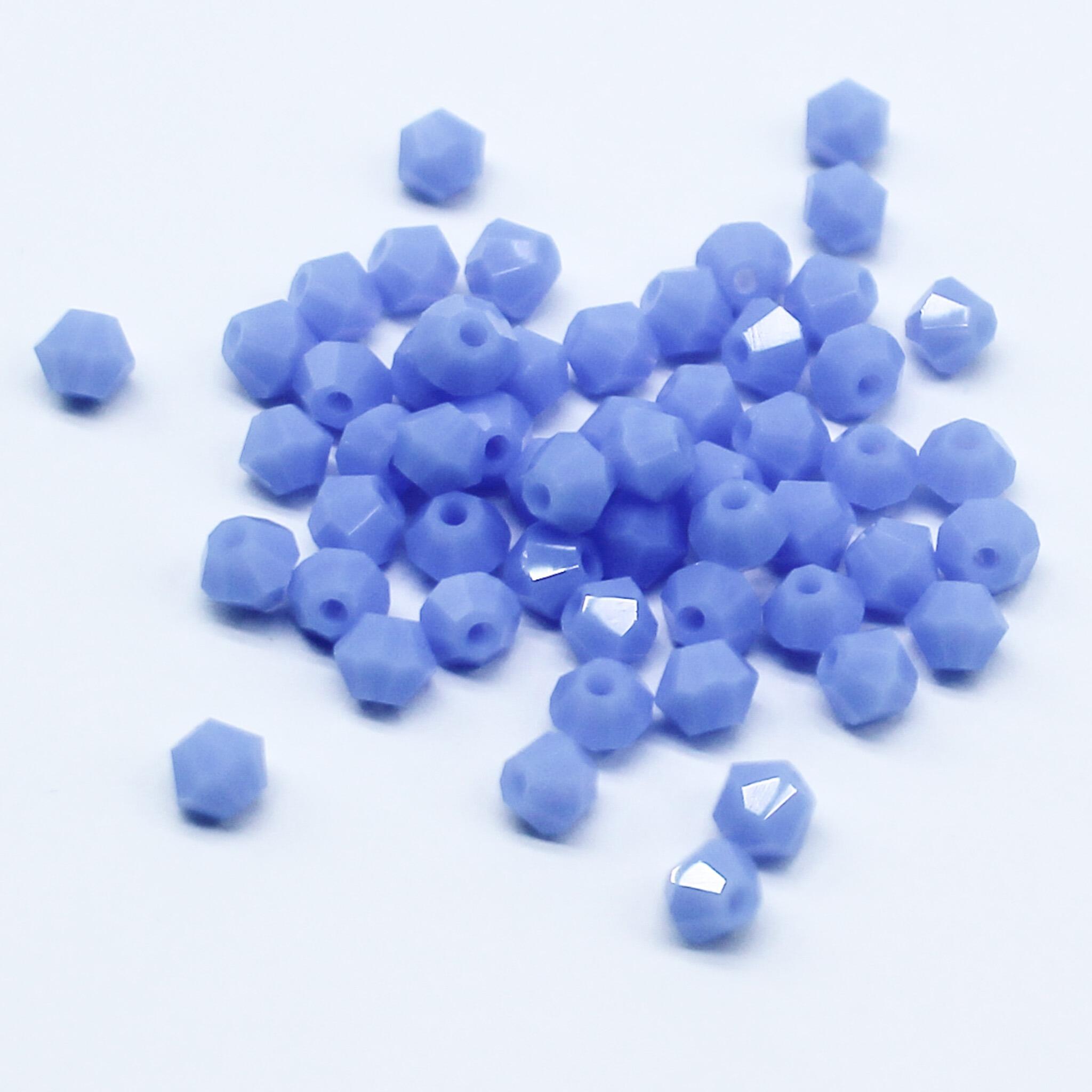 Prem. Crystal 4mm Bicone Beads 100pcs   Opaque Blue for jewellery making
