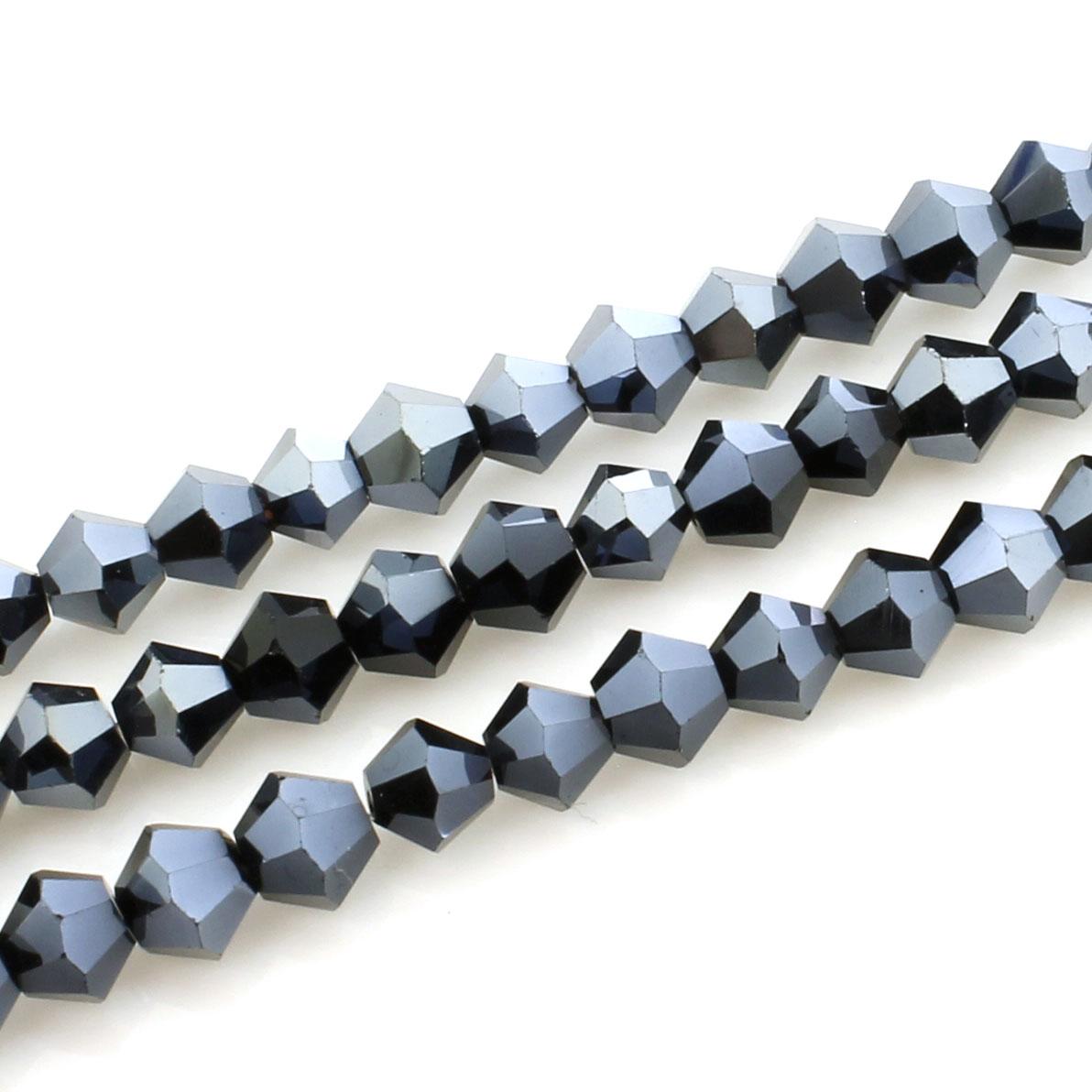 Premium Crystal 5mm Bicone Beads - Hematite