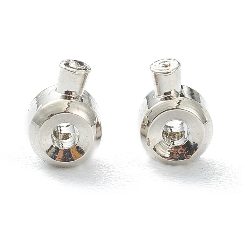 Crimp Stopper Rondelle Rhodium 4.5mm   6pcs for jewellery making