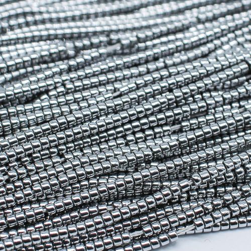 Glass Drum Beads 2mm 190pcs   Silver Plate for jewellery making