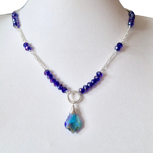 Tanya Crystal Necklace x2   Blue for jewellery making