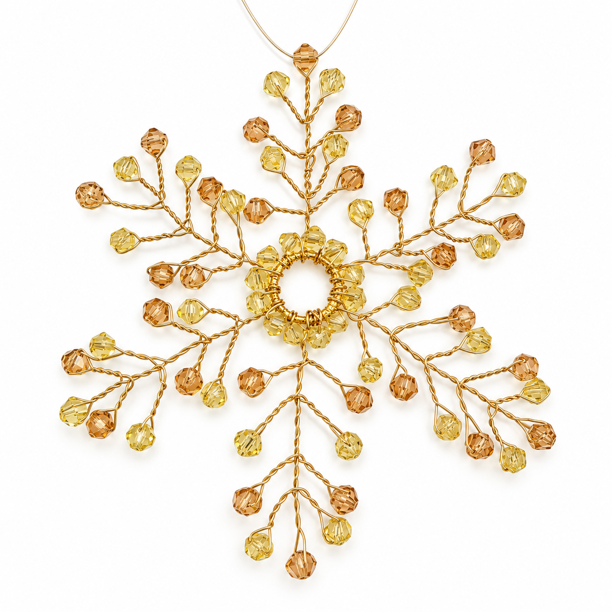 Crystal Code Name Crystal Bicone Snowflakes x3 - Gold