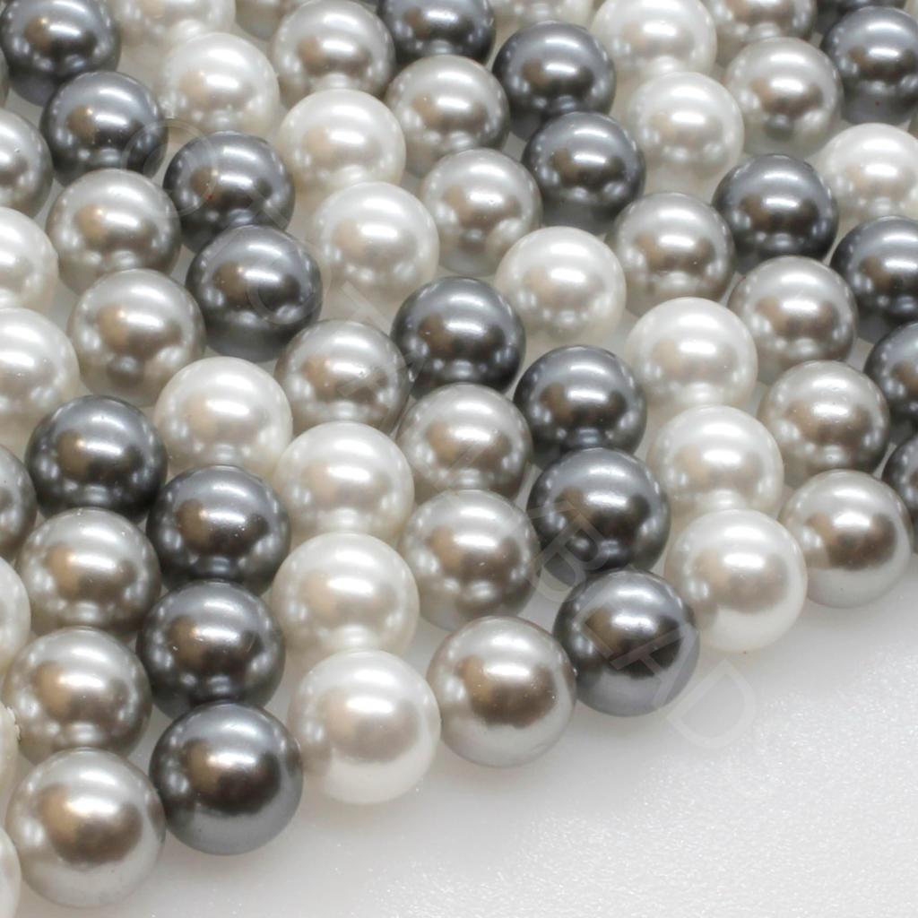 Sea Shell Pearl Beads 8mm - Silvers