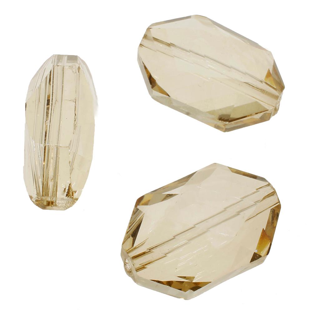 Crystal Hexagonal Oval 18x13mm 8pcs - Pale Champagne