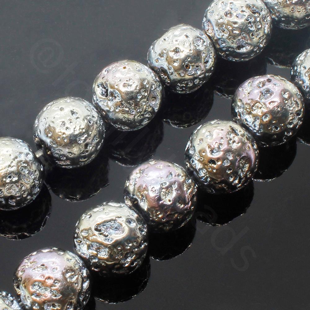 Lava Stone Bead - 9mm Round - Silver Pink | Craft, hobby & jewellery ...