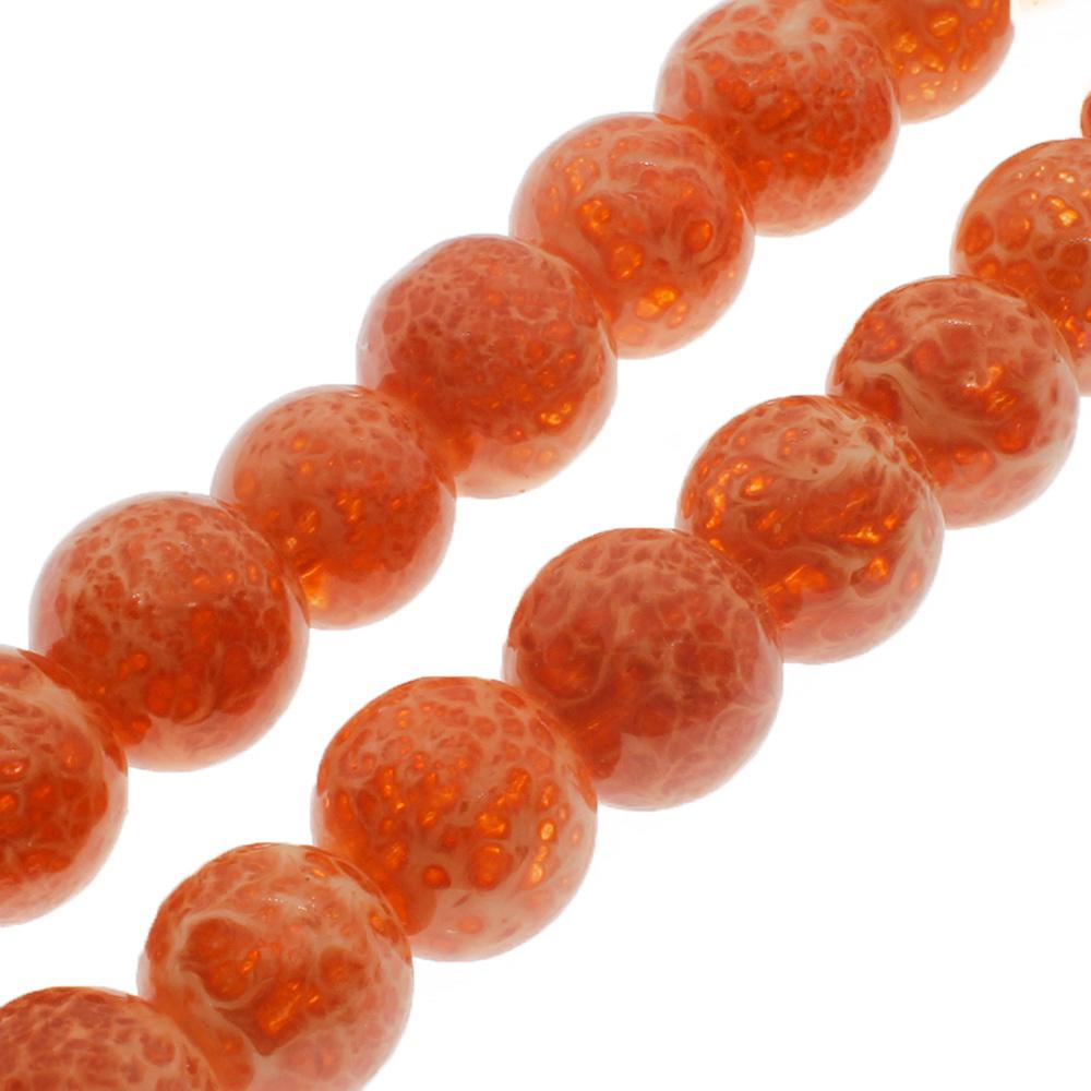 Speckled Glass Beads 10mm Round - Copper