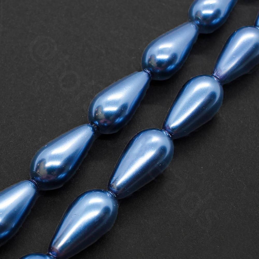 Glass Pearl Drop Beads 8x16mm - Montana
