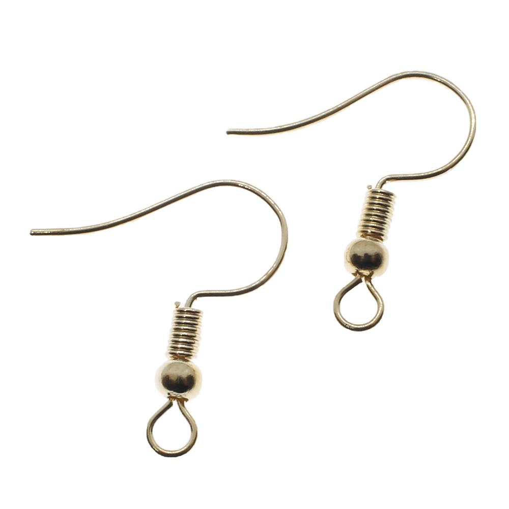 Ear Wire Coil Ball 19mm 20 Pair - Champagne Gold