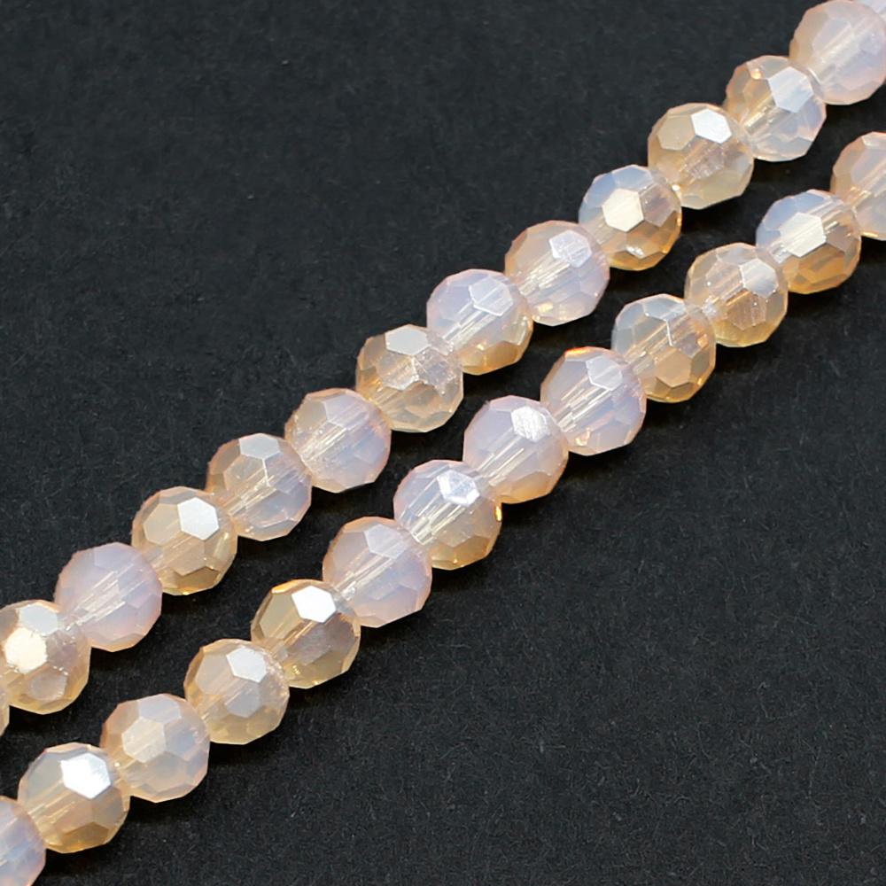 Crystal Round Beads  3mm - Apricot