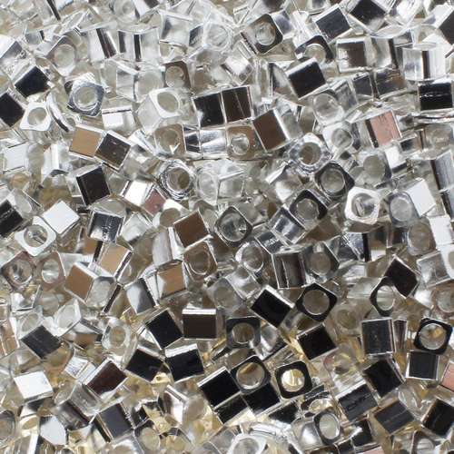 Spacer Bead Cubes 2mm 60pcs - Silver Plated