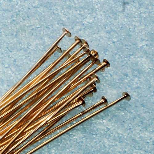 Head Pins 50mm 75pcs - Champagne Gold