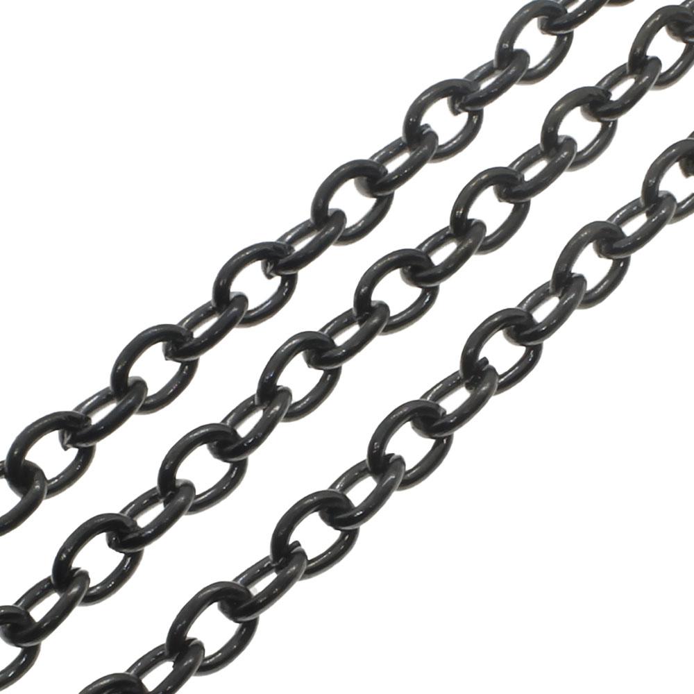Chain Black Plated - Oval 5x3.5mm