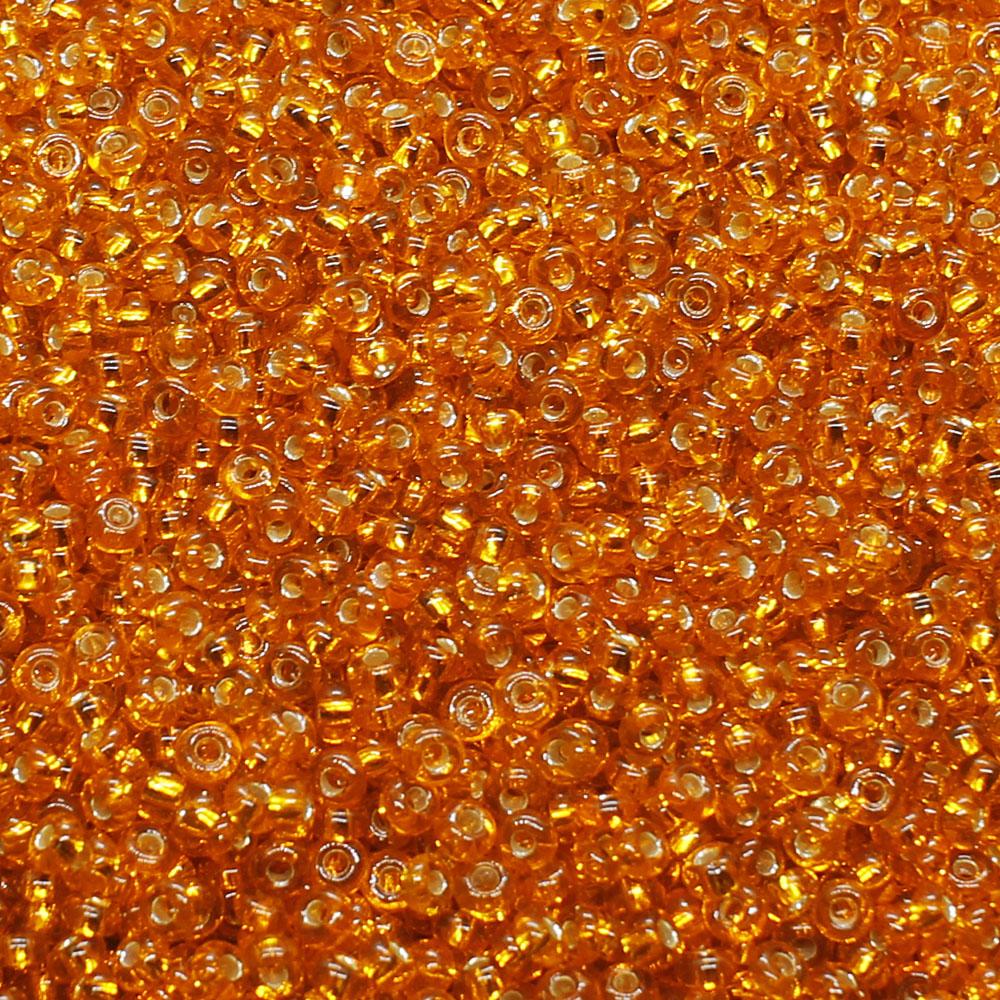 FGB Beads Silver Lined Tangerine Size 12 - 50g