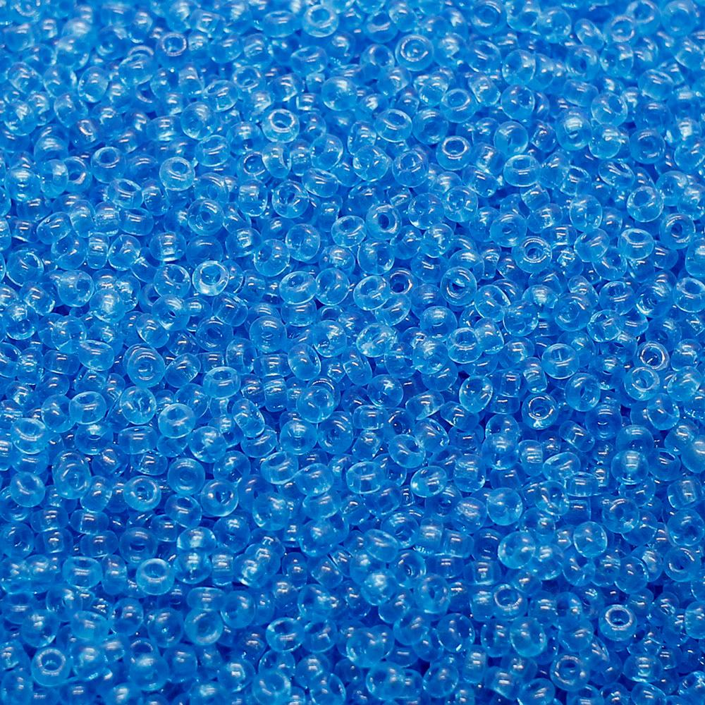 FGB Beads Transparent Caribbean Blue Size 12 - 50g