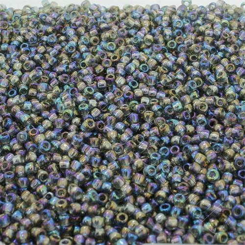 Toho Size 11 Seed Beads 10g - Trans Rainbow Grey